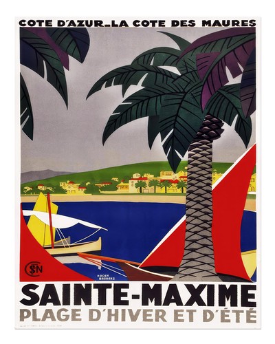 Sainte maxime reiseplakat - sainte,