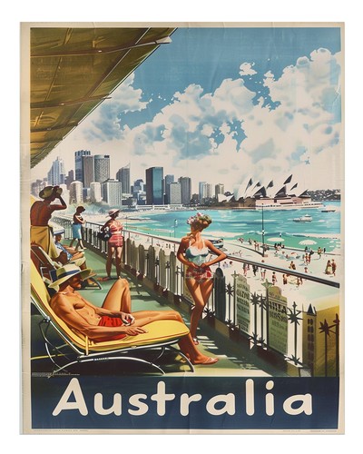 Vintage australien reiseplakat - vintage,
