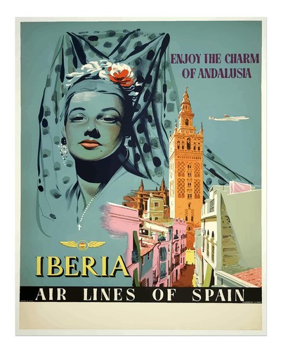Vintage andalusien reiseplakat - vintage,