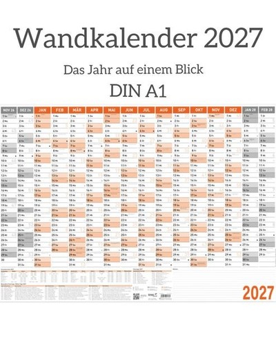 Wandkalender 2027 din - wandkalender,