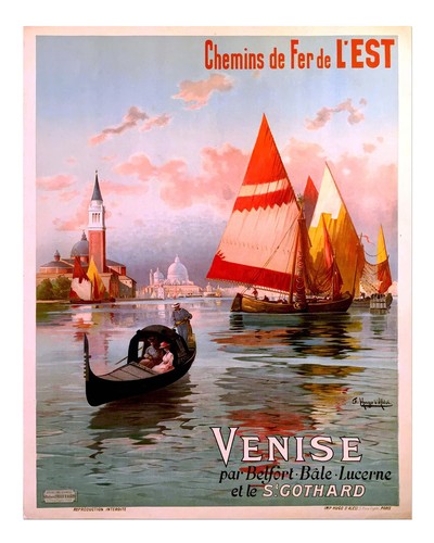 Vintage venedig reiseplakat - vintage,