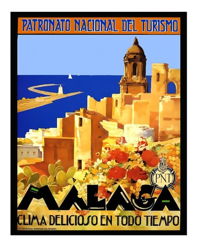 Vintage laga reiseplakat - vintage, m�laga