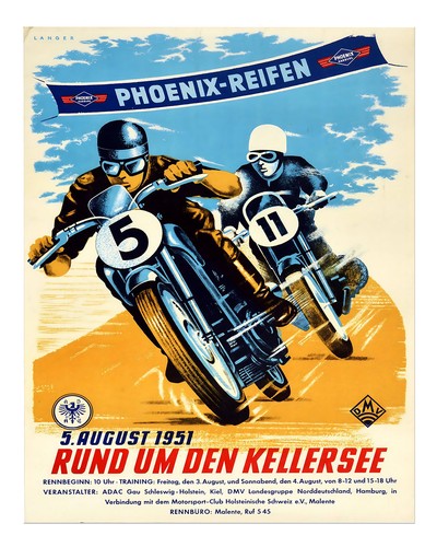 Vintage motorrad rennplakat - motorrad,