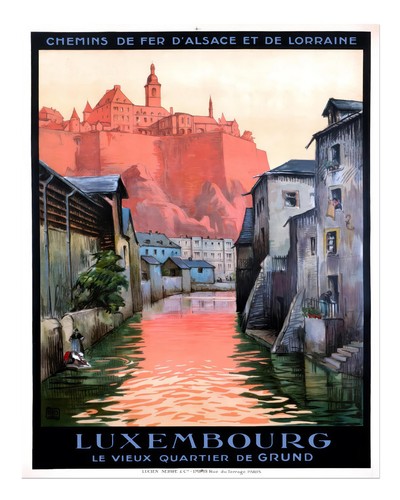 Luxemburg vintage reiseplakat - luxemburg,
