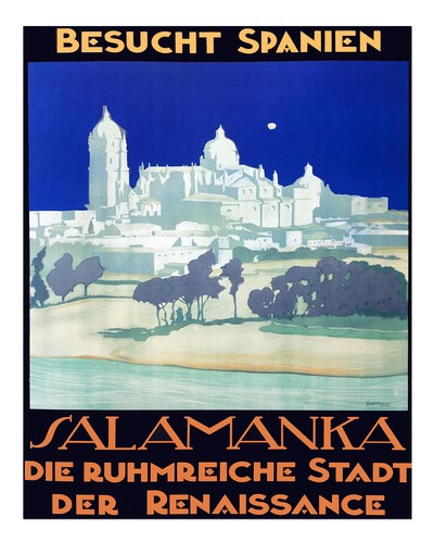 Vintage salamanca reiseplakat - vintage,