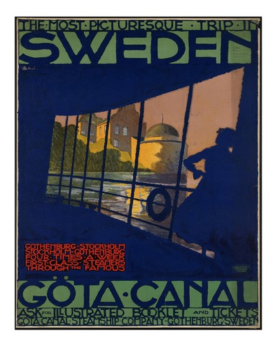 Vintage schweden reiseplakat - schweden,