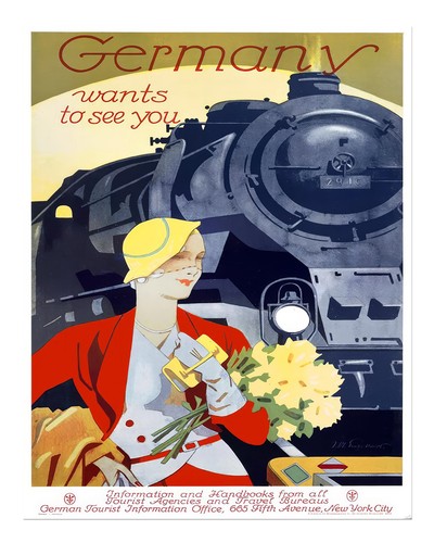 Vintage reiseplakat wandkunst - vintage-reiseplakat,