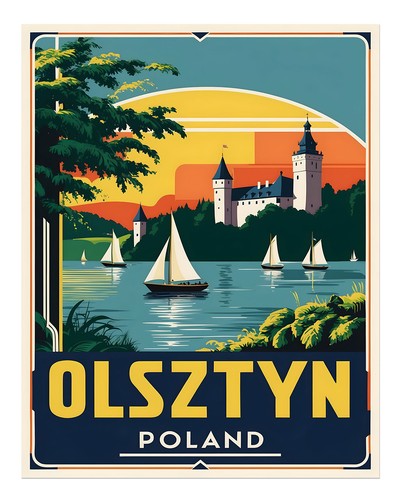 Vintage olsztyn reiseplakat - vintage,